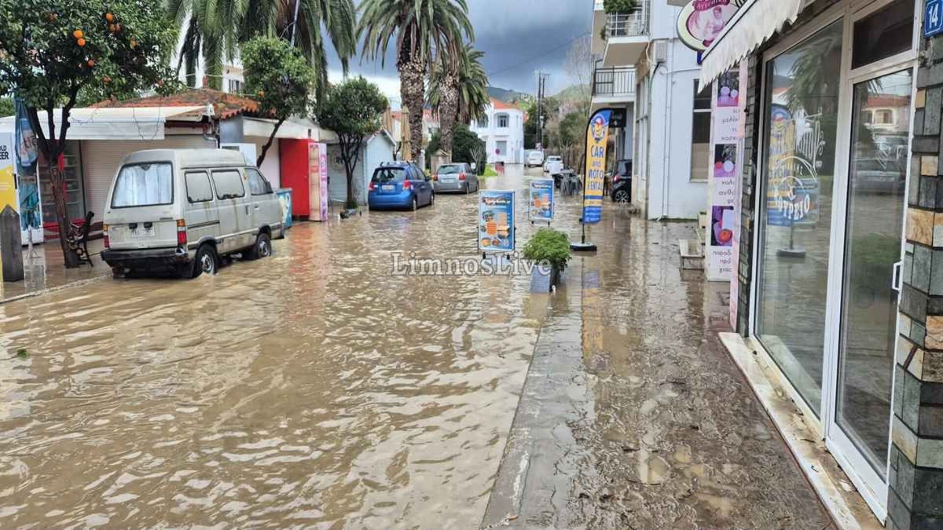 Λήμνος: Εικόνες καταστροφής από την κακοκαιρία, ακατάλληλο για πόση το νερό